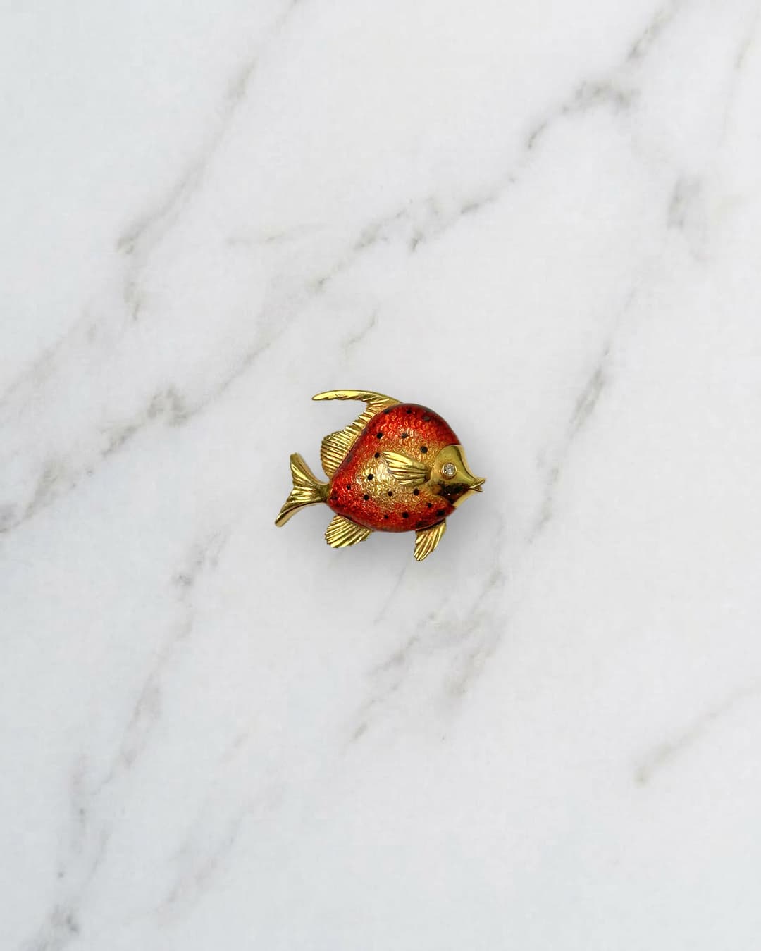Enamel fish brooch