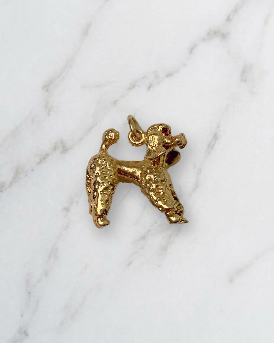 Standing poodle charm