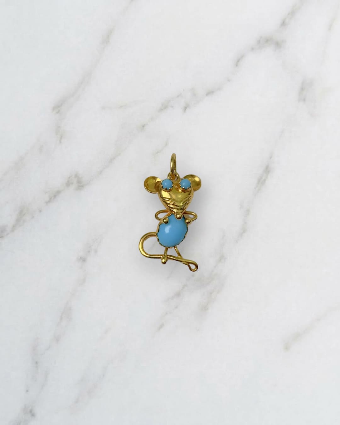 Turquoise mouse charm